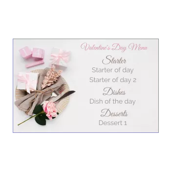 menu gift valentine s day plate flower fork rose 