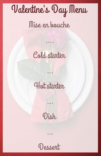 Menu Valentine S Day Heart free template