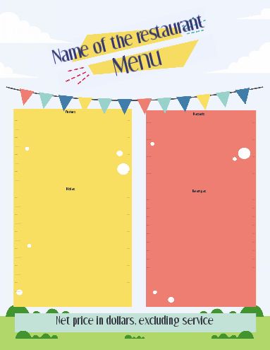 Card Menu Restaurant Garden Red template