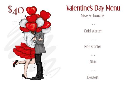Menu Valentine S Day Heart free template
