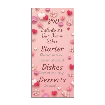 menu restaurant valentine s day heart rose 