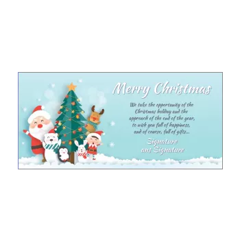 happy card wishes christmas blue drawing envelope fir santa claus 