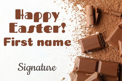 Card Wishes Easter Party Brown free template