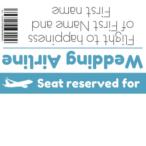 Wedding Label Table Plane Blue template