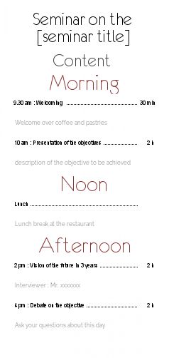 Card Invitation Meeting Program Seminar free template