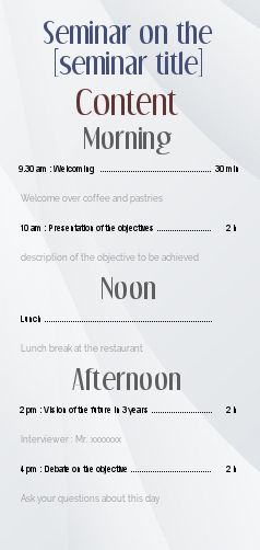 Card Invitation Meeting Program Seminar free template