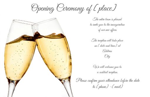 Inauguration Invitation Shop Champagne Elegant free template