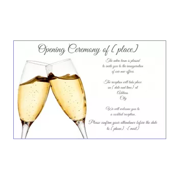 inauguration invitation shop champagne elegant local white alcohol 