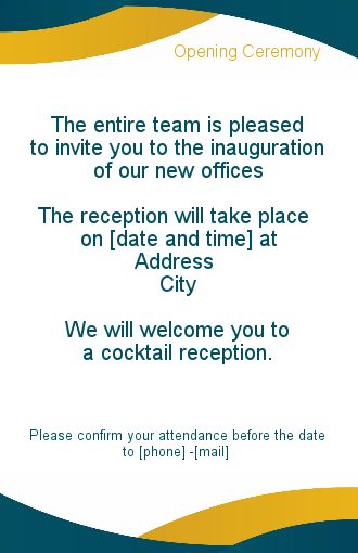 Inauguration Invitation Shop Blue Local free template