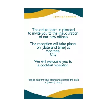 inauguration invitation shop blue local yellow 