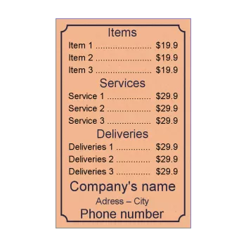 poster list price blue brown 