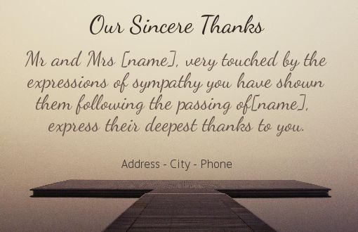 Card Thanks Death Condolences Brown free template