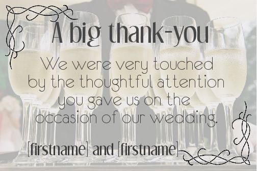 Wedding Thanks Thank You Alcohol free template