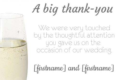Wedding Thanks Thank You Alcohol free template