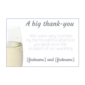 wedding card thanks champagne white alcohol 