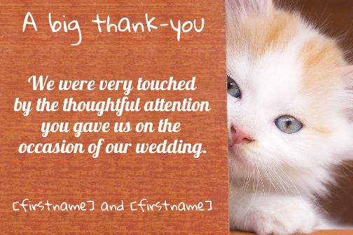 Wedding Thanks Cat Thank You free template