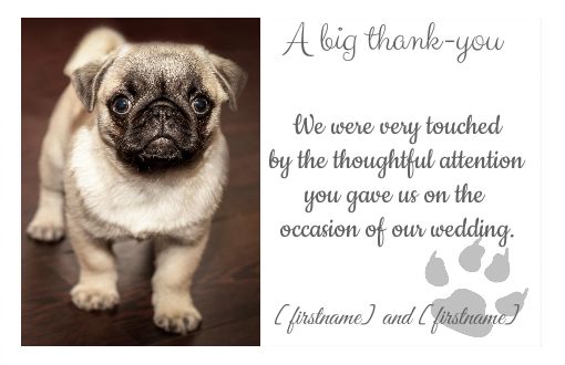 Wedding Thanks Dog Thank You free template