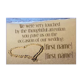 wedding card thanks heart beach thank you 