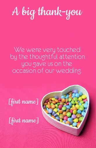 Wedding Thanks Candy Thank You template