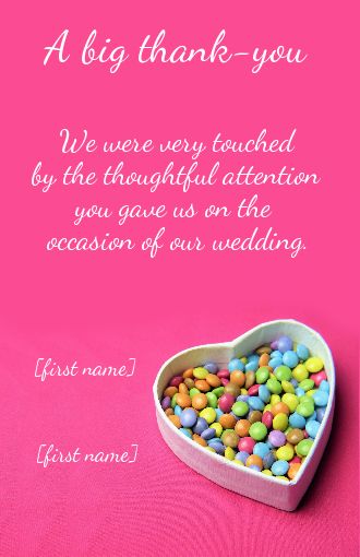 Wedding Thanks Candy Thank You free template