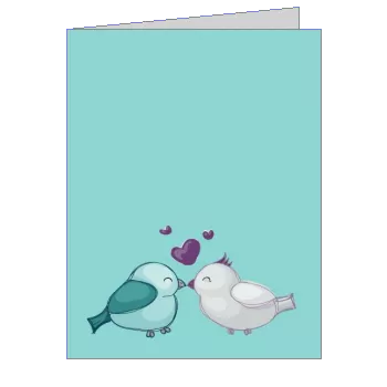 Wedding Thanks Heart Bird Blue virtual