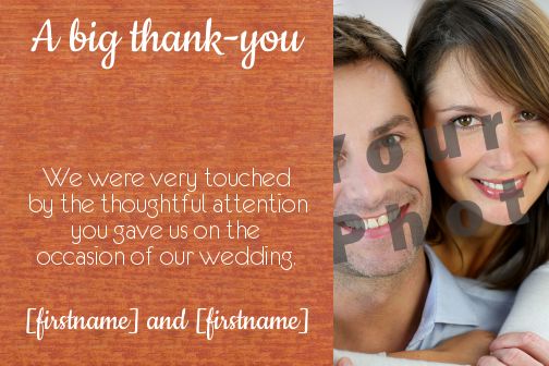 Wedding Thanks Thank You with photo virtual
