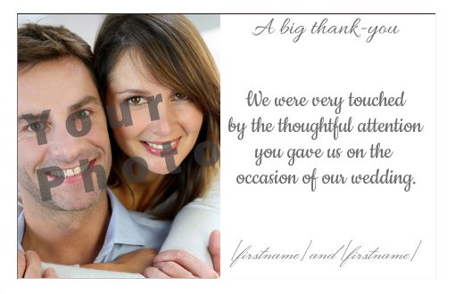 Wedding Thanks Thank You with photo virtual