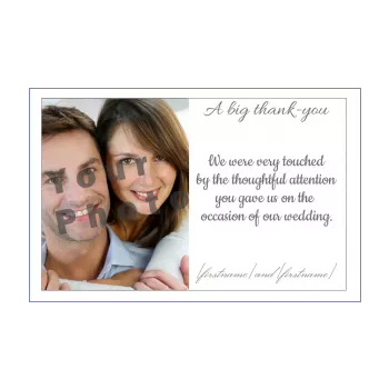 wedding card thanks thank you white 