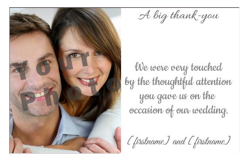 Wedding Thanks Thank You with photo virtual