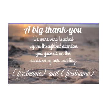 wedding card thanks heart beach thank you 