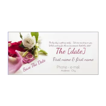 wedding save the date ring flower mauve reminder 
