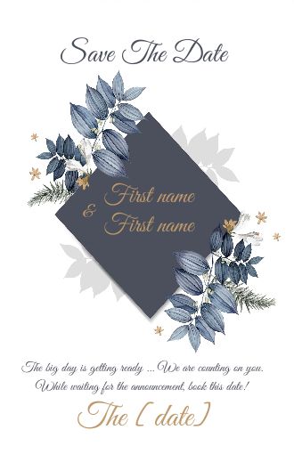 Wedding Save The Date Blue free template