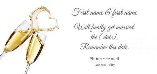 Wedding Save The Date Champagne virtual free