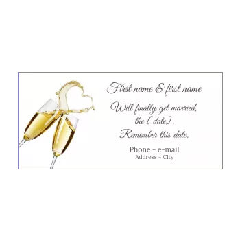 wedding save the date champagne heart reminder 