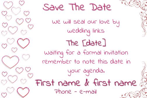 Wedding Save The Date Heart free template