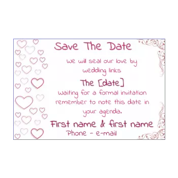 wedding save the date heart red reminder rose 