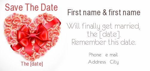 Wedding Save The Date Heart free template