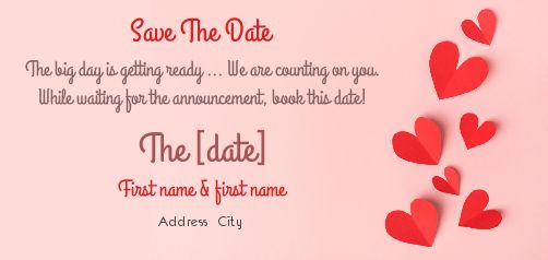 Wedding Save The Date Heart virtual free