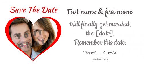 Wedding Save The Date Heart with photo template