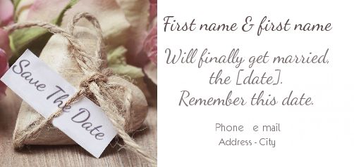 Wedding Save The Date Heart free template