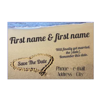 wedding save the date heart beach reminder sea 
