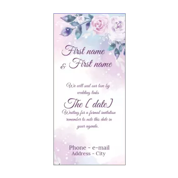 wedding save the date flower mauve reminder rose 