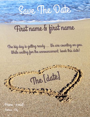 Wedding Save The Date Heart virtual