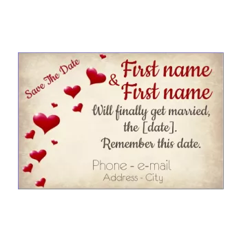 wedding save the date heart letter red reminder 