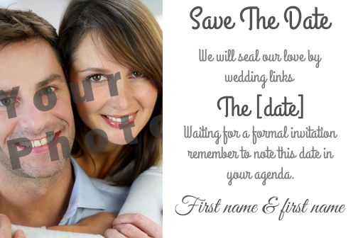 Wedding Save The Date Elegant with photo template
