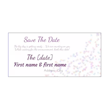 wedding save the date heart mauve reminder 