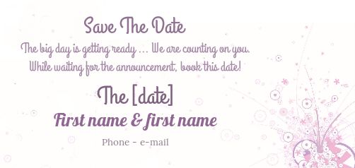 Wedding Save The Date Mauve free template