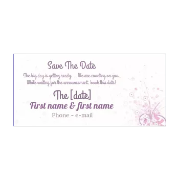 wedding save the date mauve reminder rose 