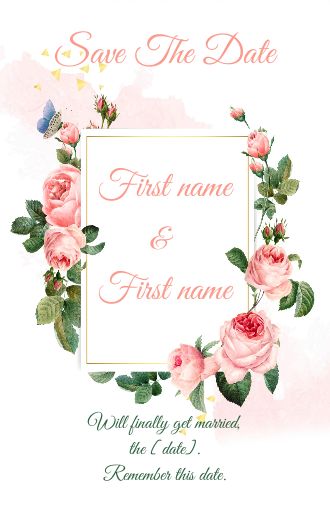 Wedding Save The Date Flower virtual free