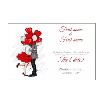wedding save the date heart balloon elegant man reminder women 